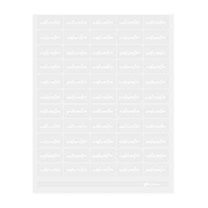 Label Tek Plastic Watermelon Label - Clear with White Font, Water-Resistant - 2" x 1" - 100 count box