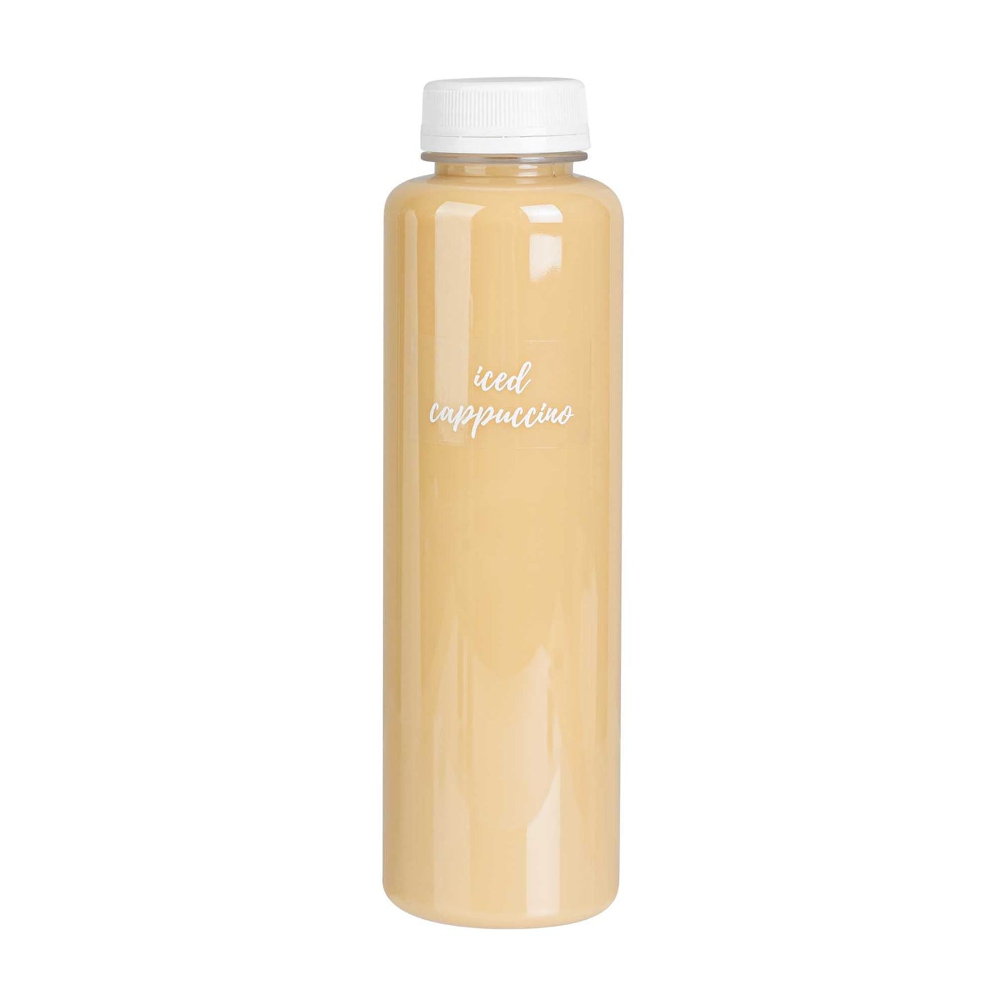 Label Tek Plastic Iced Cappuccino Label - Clear with White Font, Water-Resistant - 2" x 1" - 100 count box
