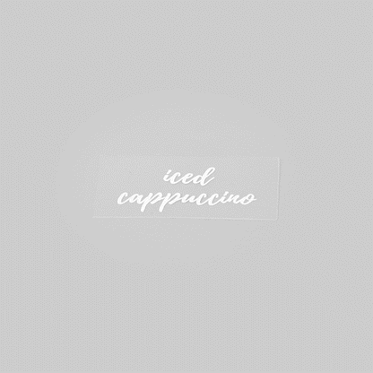 Label Tek Plastic Iced Cappuccino Label - Clear with White Font, Water-Resistant - 2" x 1" - 100 count box