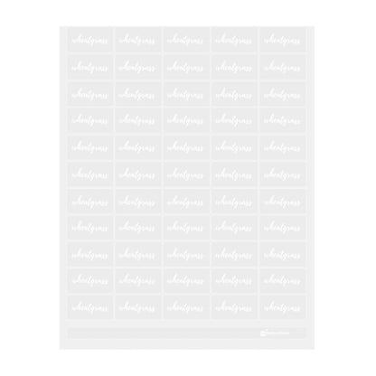 Label Tek Plastic Wheatgrass Label - Clear with White Font, Water-Resistant - 2" x 1" - 100 count box