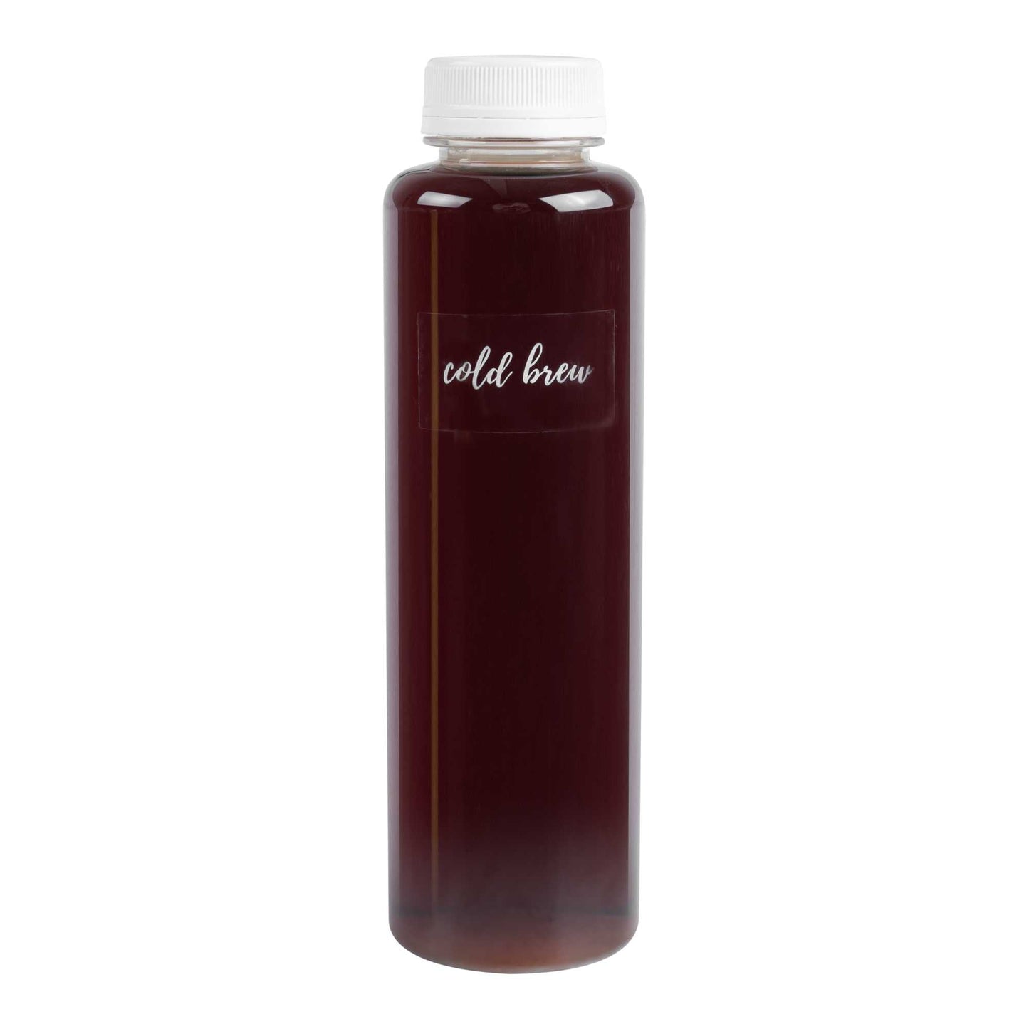 Label Tek Plastic Cold Brew Label - Clear with White Font, Water-Resistant - 2" x 1" - 100 count box