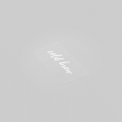 Label Tek Plastic Cold Brew Label - Clear with White Font, Water-Resistant - 2" x 1" - 100 count box