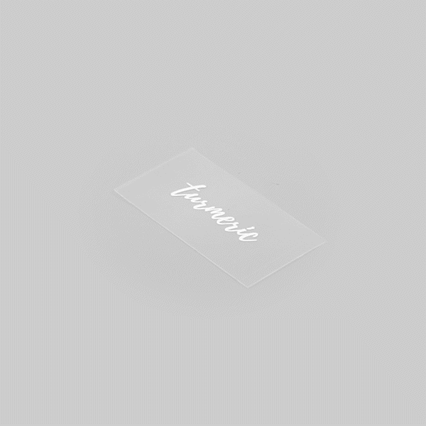 Label Tek Plastic Turmeric Label - Clear with White Font, Water-Resistant - 2" x 1" - 100 count box