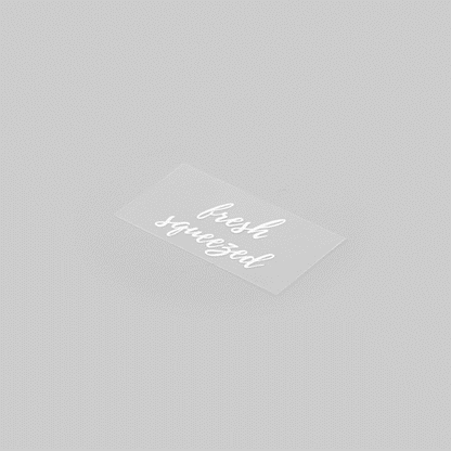 Label Tek Plastic Fresh Squeezed Label - Clear with White Font, Water-Resistant - 2" x 1" - 100 count box