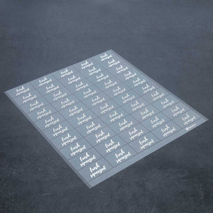 Label Tek Plastic Fresh Squeezed Label - Clear with White Font, Water-Resistant - 2" x 1" - 100 count box