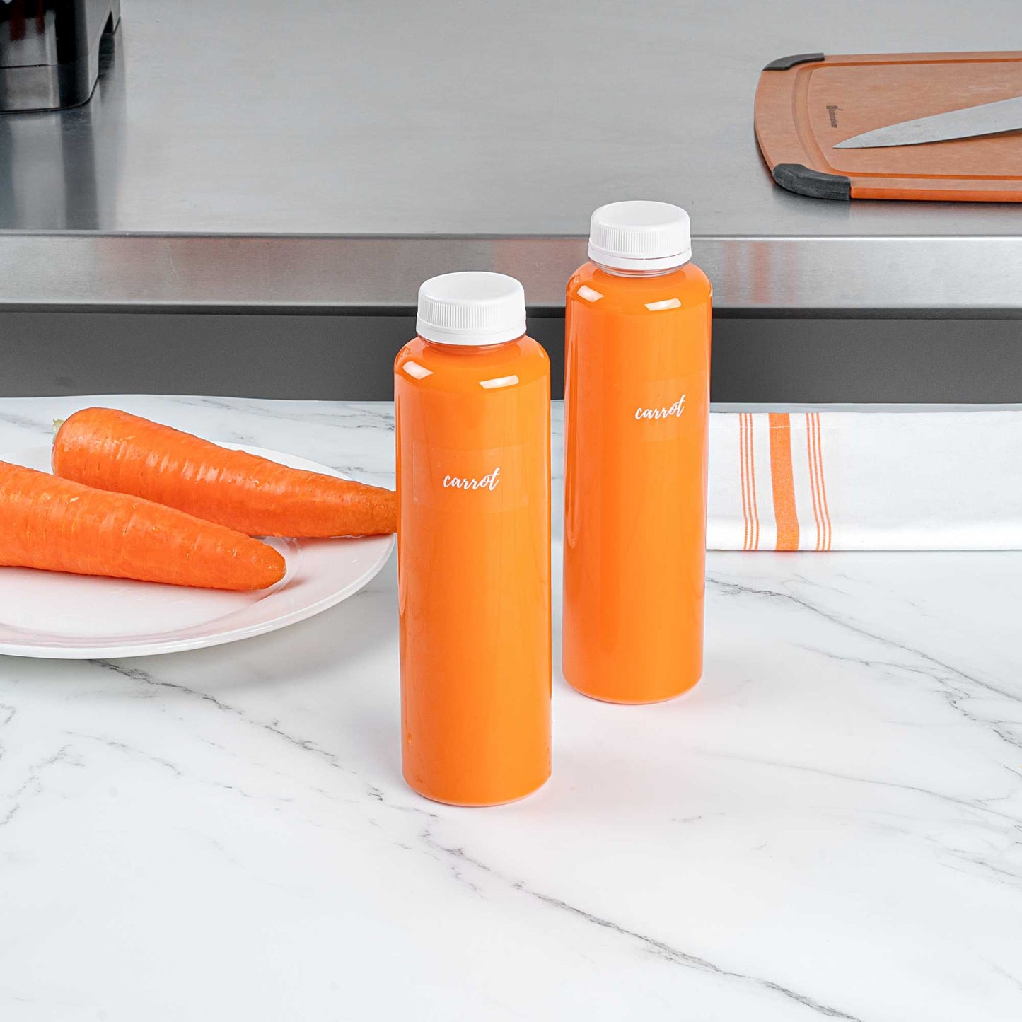 Label Tek Plastic Carrot Label - Clear with White Font, Water-Resistant - 2" x 1" - 100 count box