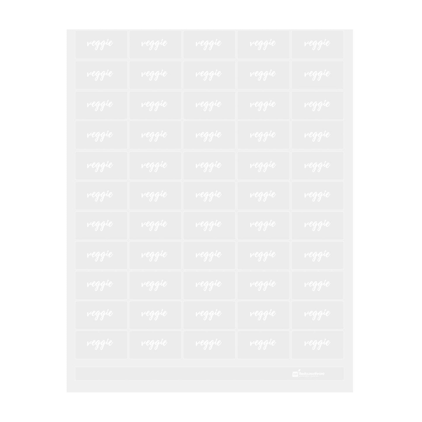 Label Tek Plastic Veggie Label - Clear with White Font, Water-Resistant - 2" x 1" - 100 count box