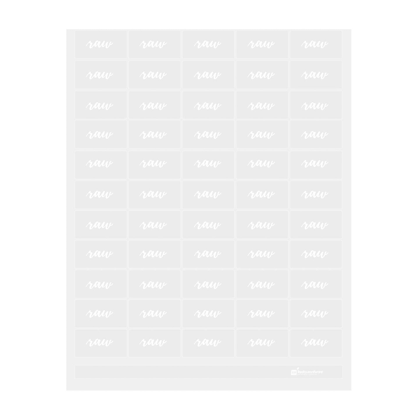 Label Tek Plastic Raw Label - Clear with White Font, Water-Resistant - 2" x 1" - 100 count box