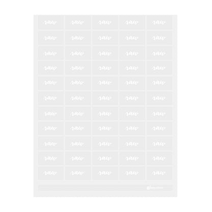 Label Tek Plastic Raw Label - Clear with White Font, Water-Resistant - 2" x 1" - 100 count box