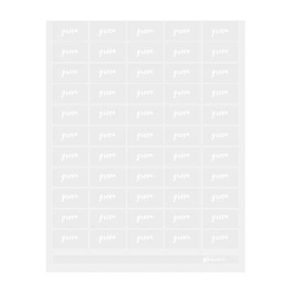 Label Tek Plastic Green Label - Clear with White Font, Water-Resistant - 2" x 1" - 100 count box