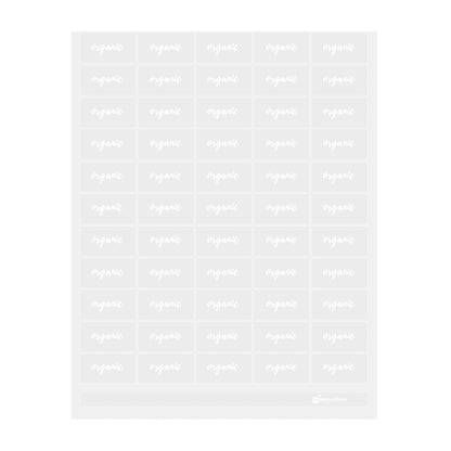 Label Tek Plastic Organic Label - Clear with White Font, Water-Resistant - 2" x 1" - 100 count box
