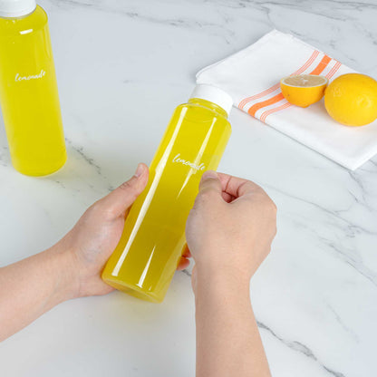 Label Tek Plastic Lemonade Label - Clear with White Font, Water-Resistant - 2" x 1" - 100 count box
