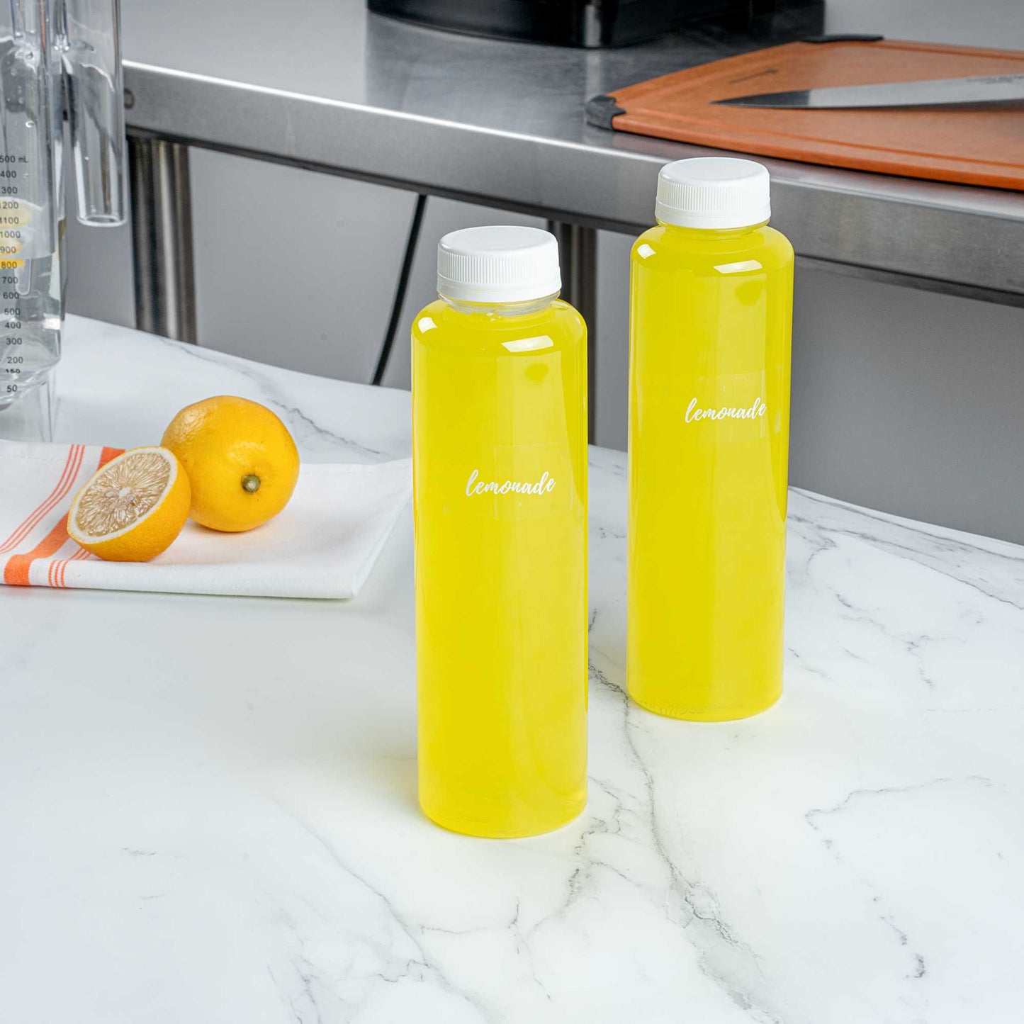 Label Tek Plastic Lemonade Label - Clear with White Font, Water-Resistant - 2" x 1" - 100 count box