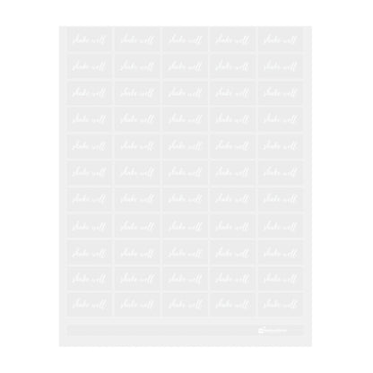 Label Tek Plastic Shake Well Label - Clear with White Font, Water-Resistant - 2" x 1" - 100 count box