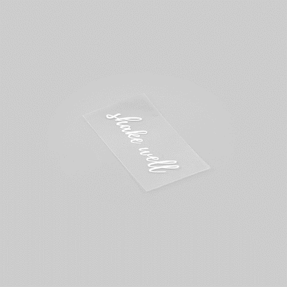 Label Tek Plastic Shake Well Label - Clear with White Font, Water-Resistant - 2" x 1" - 100 count box