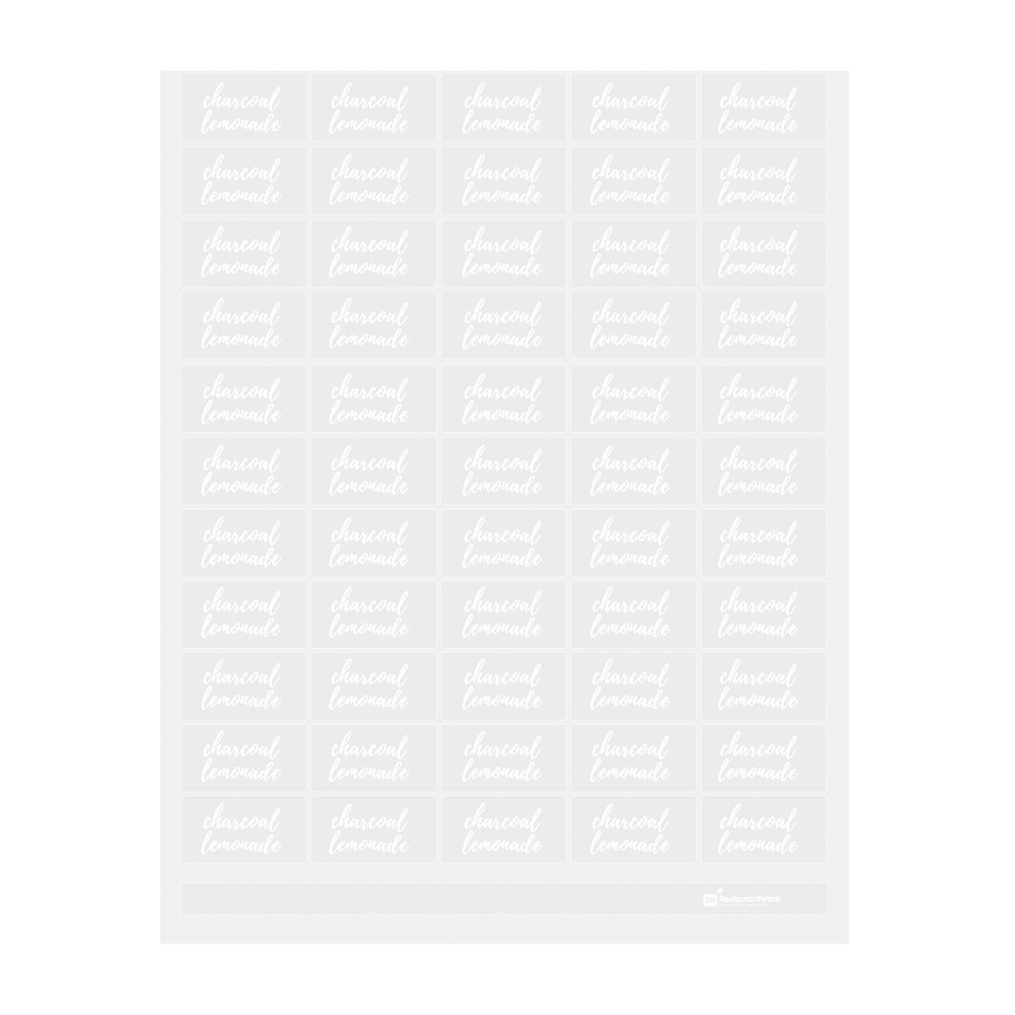 Label Tek Plastic Charcoal Lemonade - Clear with White Font, Water-Resistant - 2" x 1" - 100 count box