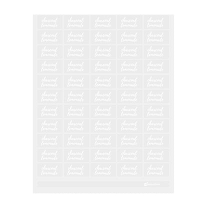 Label Tek Plastic Charcoal Lemonade - Clear with White Font, Water-Resistant - 2" x 1" - 100 count box
