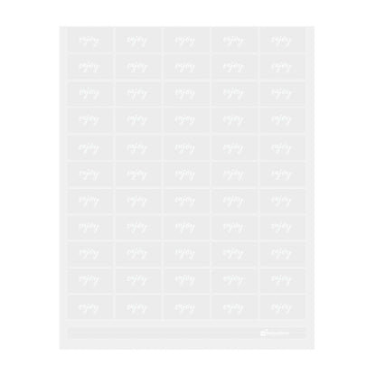 Label Tek Plastic Enjoy Label - Clear with White Font, Water-Resistant - 2" x 1" - 100 count box