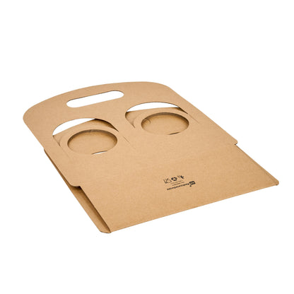 Restpresso Kraft Paper Sunrise Drink Carrier - Fits 2 Cups - 9 3/4" x 4" x 10 3/4" - 100 count box