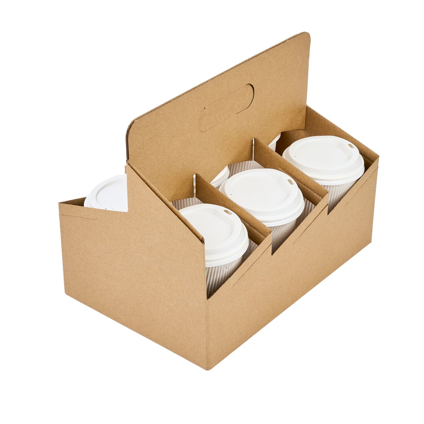 Restpresso Kraft Paper Altalena Drink Carrier - Fits 6 Cups - 11 3/4" x 7 3/4" x 9 1/2" - 100 count box