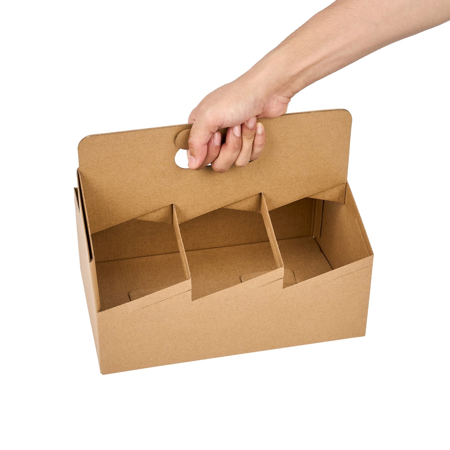 Restpresso Kraft Paper Altalena Drink Carrier - Fits 6 Cups - 11 3/4" x 7 3/4" x 9 1/2" - 100 count box