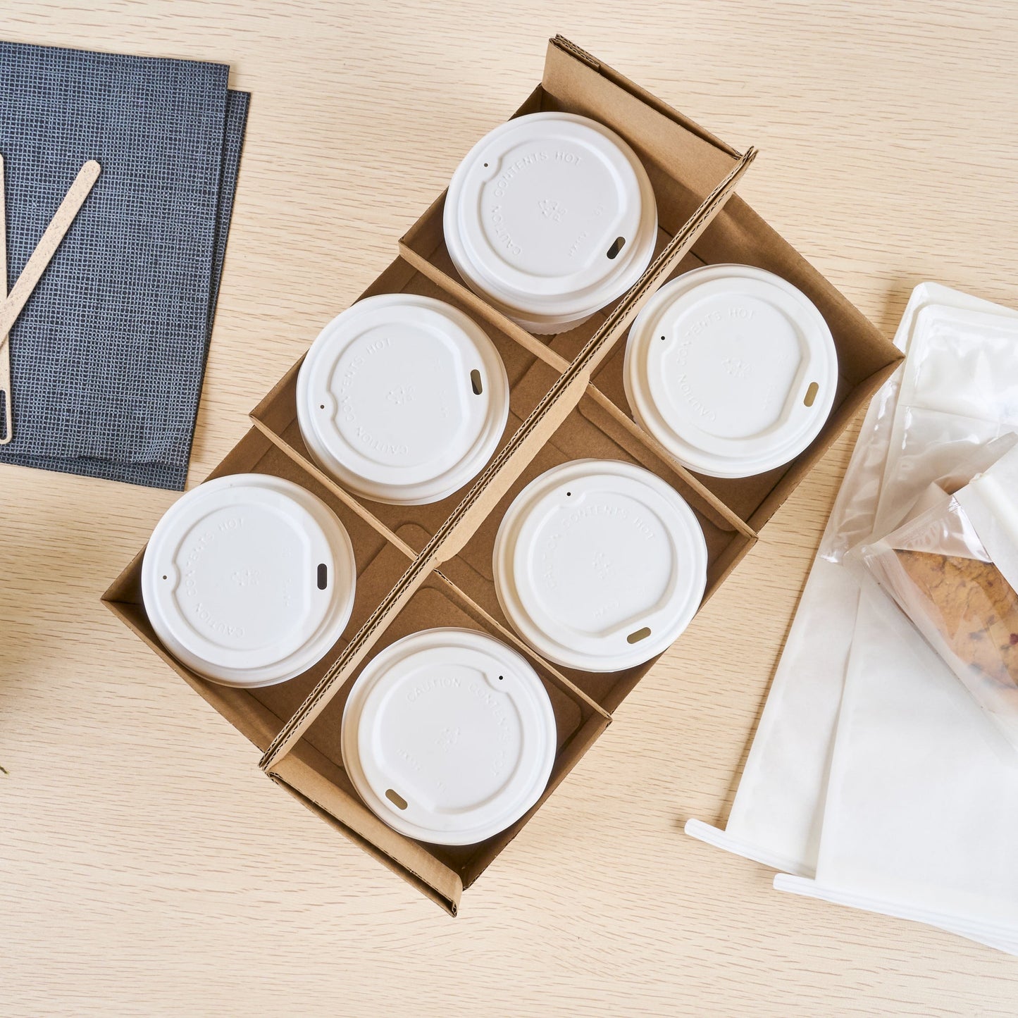 Restpresso Kraft Paper Altalena Drink Carrier - Fits 6 Cups - 11 3/4" x 7 3/4" x 9 1/2" - 100 count box