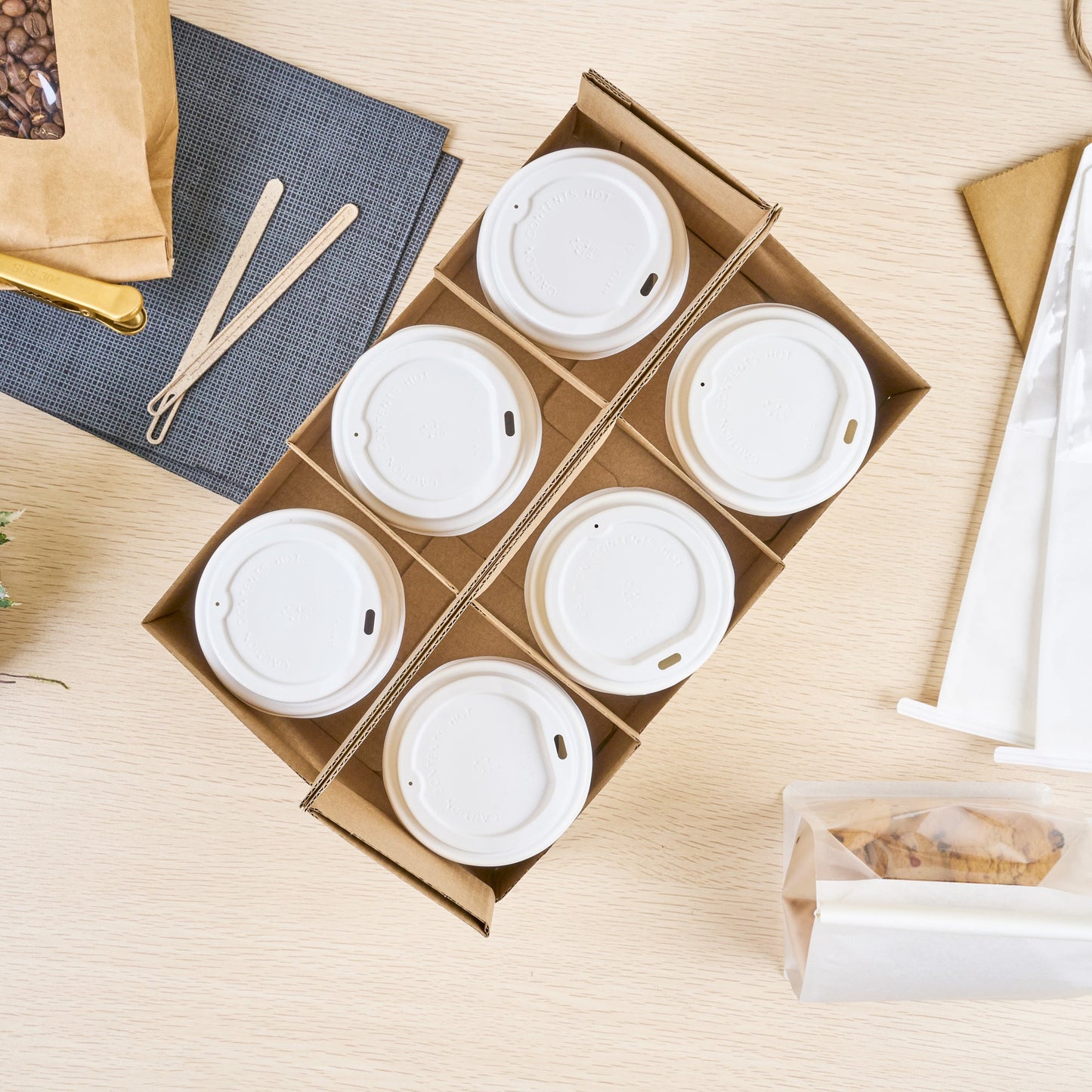 Restpresso Kraft Paper Altalena Drink Carrier - Fits 6 Cups - 11 3/4" x 7 3/4" x 9 1/2" - 100 count box