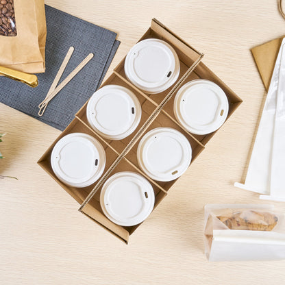 Restpresso Kraft Paper Altalena Drink Carrier - Fits 6 Cups - 11 3/4" x 7 3/4" x 9 1/2" - 100 count box