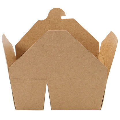 Bio Tek 47 oz Rectangle Kraft Paper #3 Bio Box Take Out Container - 2-Compartment - 6 1/2" x 5 1/4" x 2 1/2" - 200 count box