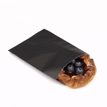 Bag Tek Black Paper Bag - 7" x 5" - 25 count box