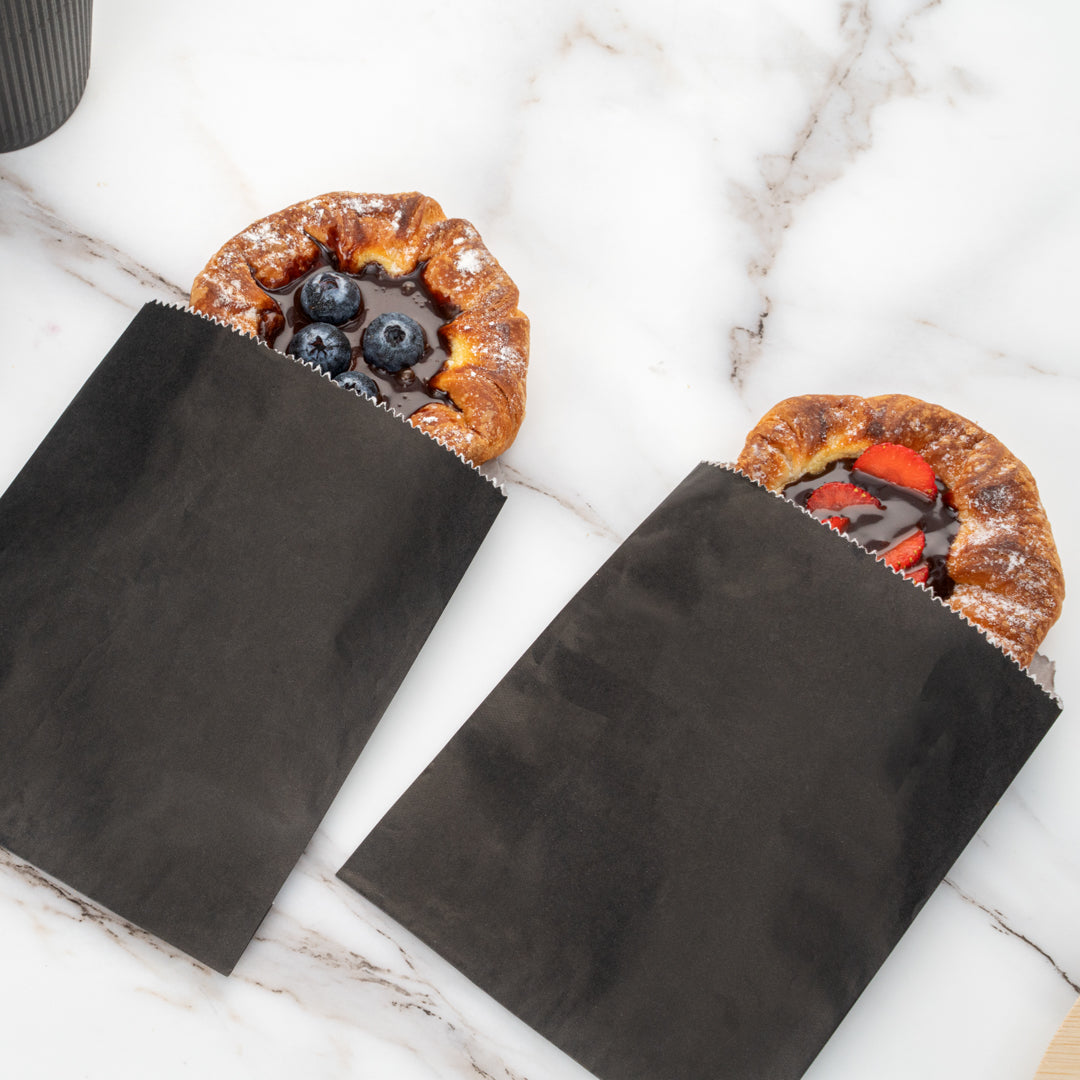 Bag Tek Black Paper Bag - 7" x 5" - 25 count box