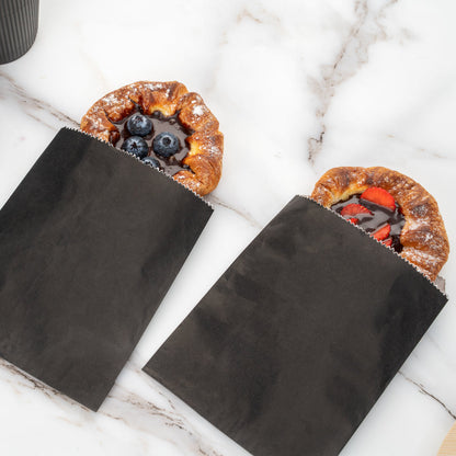 Bag Tek Black Paper Bag - 7" x 5" - 25 count box