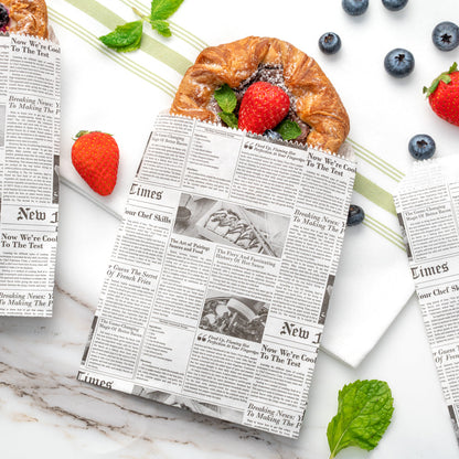 Bag Tek Newsprint Paper Bag - 7" x 5" - 25 count box