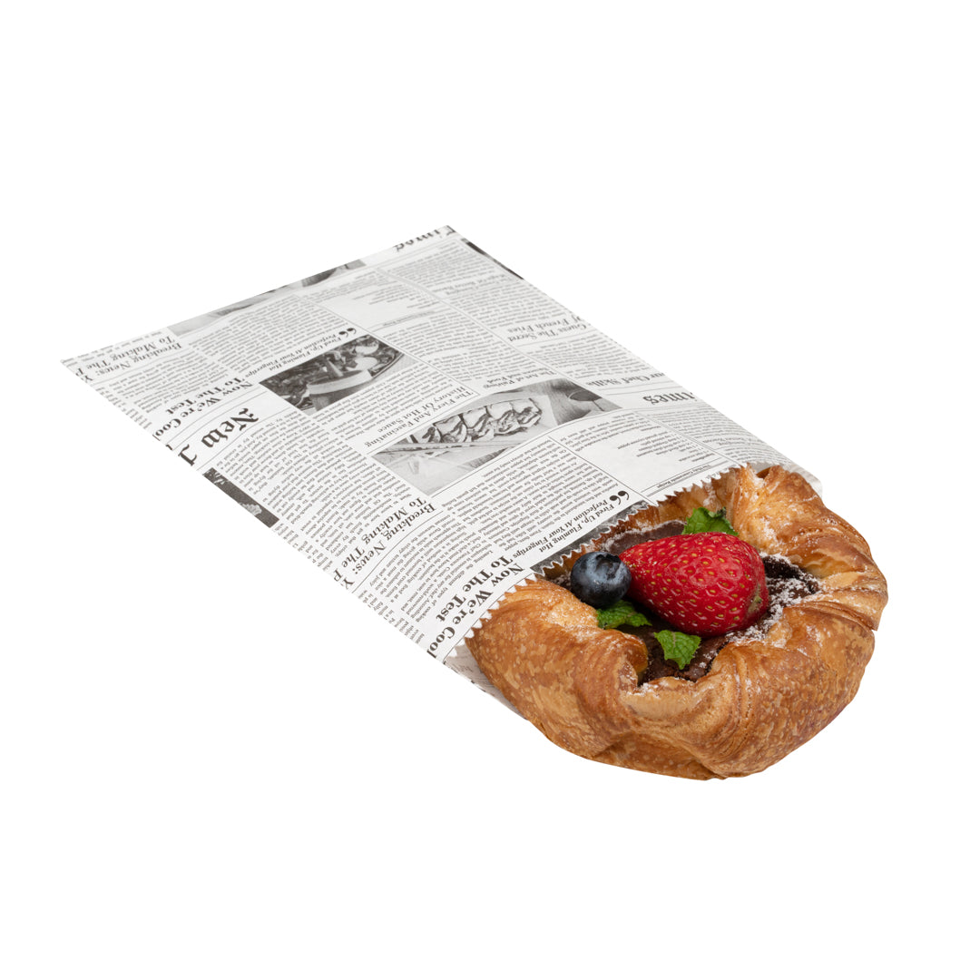 Bag Tek Newsprint Paper Bag - 7" x 5" - 100 count box