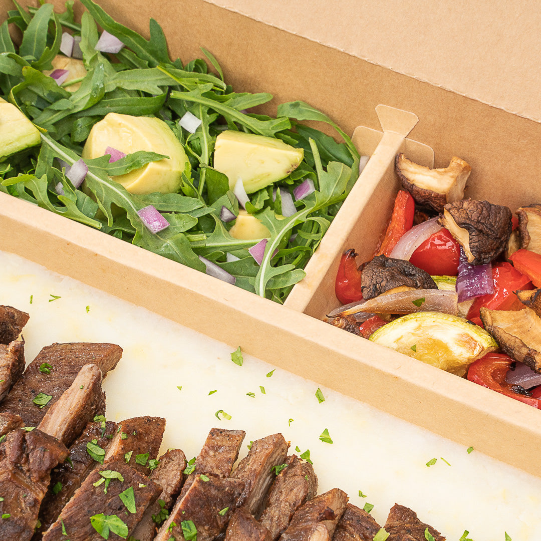 Bio Tek 78 oz Rectangle Kraft Paper Bento Box - 3-Compartment - 11" x 9" x 2" - 100 count box