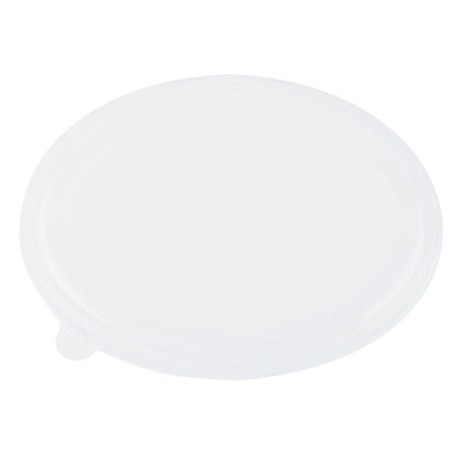 Pulp Tek Oval Clear Plastic Lid - Fits 2-Compartment Bagasse Catering Bowl - 100 count box