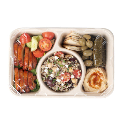 Pulp Tek Rectangle Clear Plastic Flat Lid - Fits Bagasse To Go Container - 100 count box