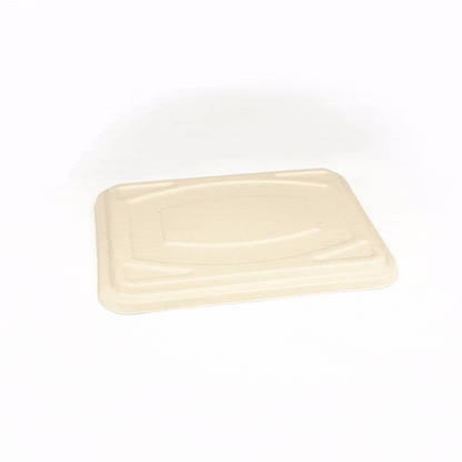 Pulp Tek Rectangle Natural Bagasse Flat Lid - Fits To Go Trays - 100 count box