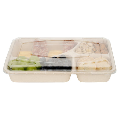 Pulp Tek Rectangle Clear Plastic Flat Lid - Fits To Go Trays - 100 count box