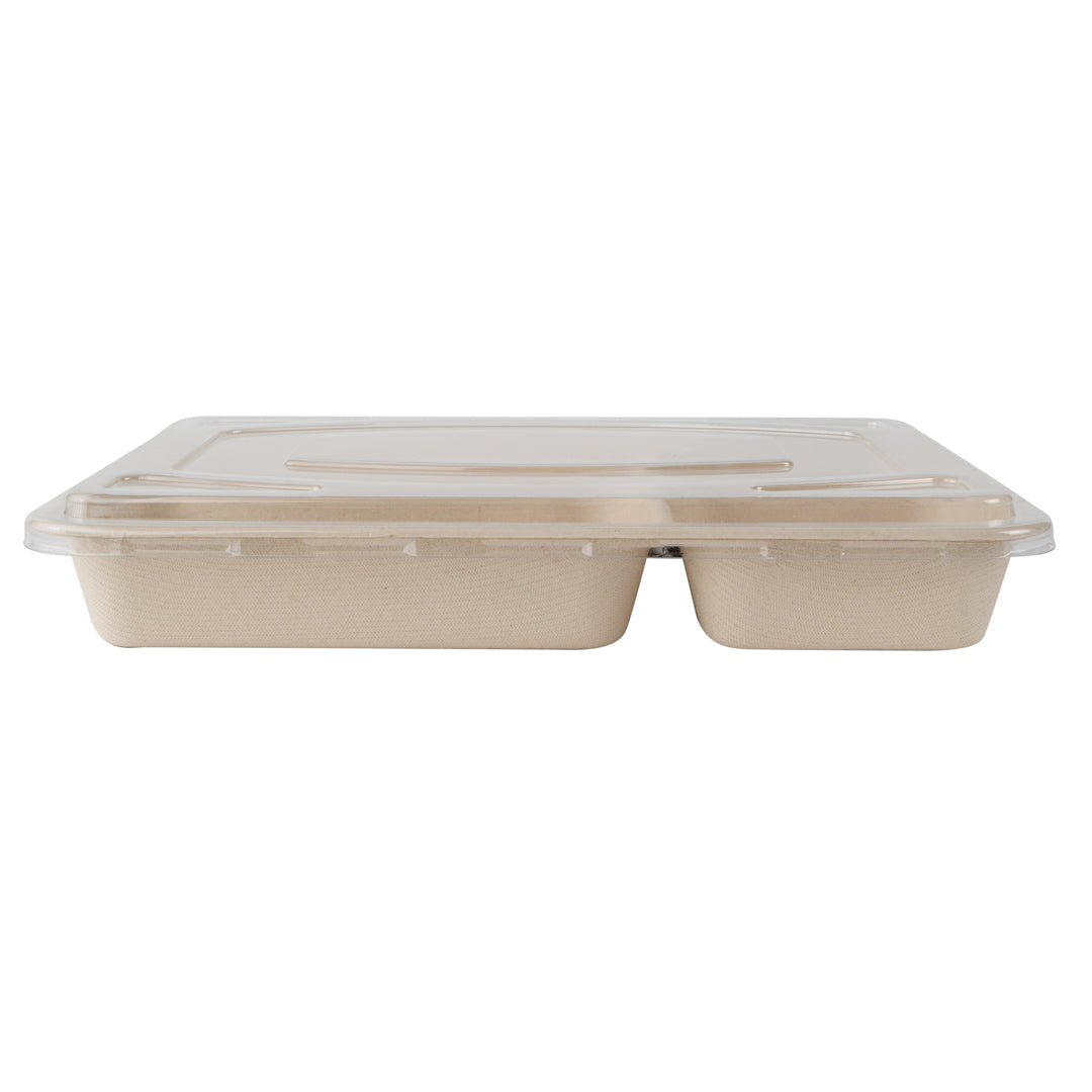 Pulp Tek Rectangle Clear Plastic Flat Lid - Fits To Go Trays - 100 count box