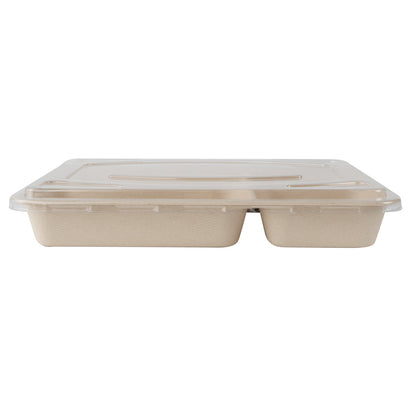 Pulp Tek Rectangle Clear Plastic Flat Lid - Fits To Go Trays - 100 count box