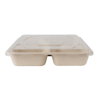 Pulp Tek Rectangle Clear Plastic Flat Lid - Fits To Go Trays - 100 count box
