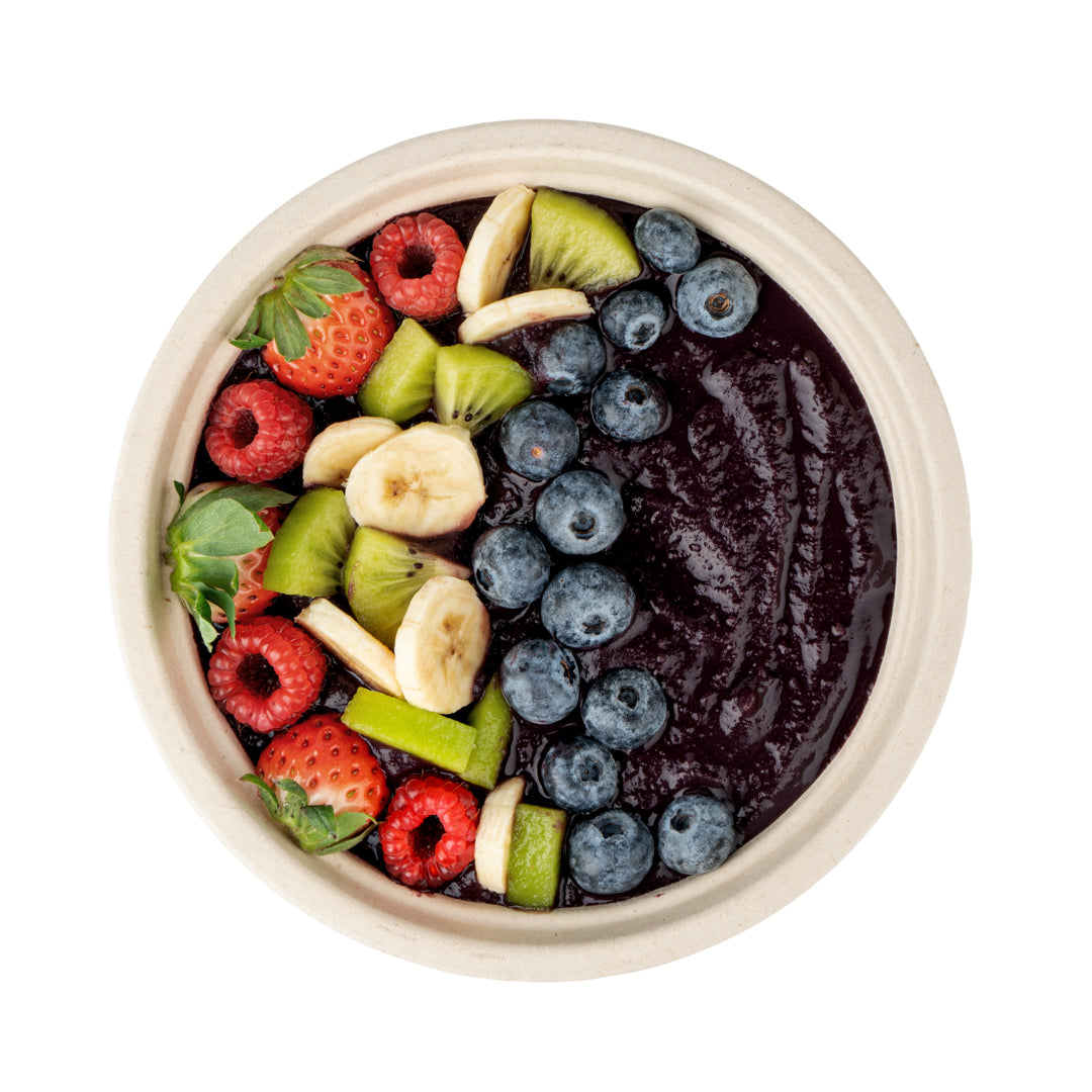 Pulp Tek 25 oz Round Natural Sugarcane / Bagasse Deco Bowl - 7" x 7" x 2" - 100 count box