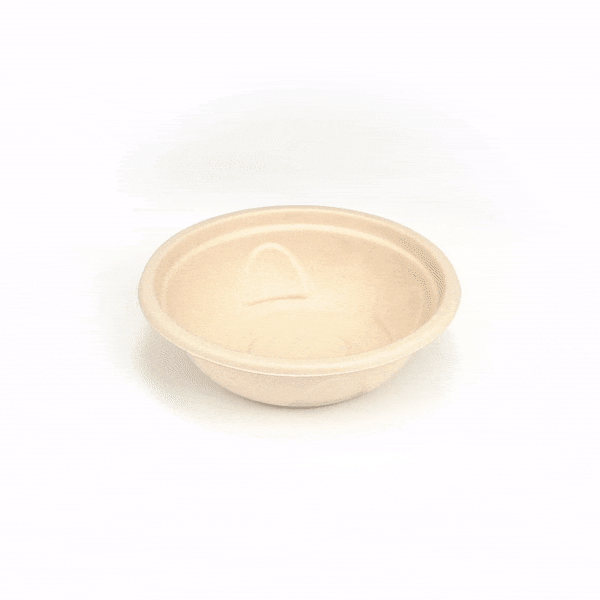 Pulp Tek 25 oz Round Natural Sugarcane / Bagasse Deco Bowl - 7" x 7" x 2" - 100 count box
