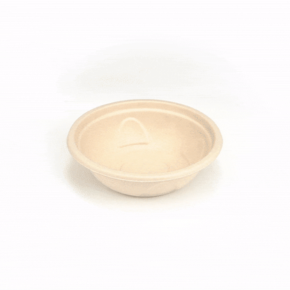 Pulp Tek 25 oz Round Natural Sugarcane / Bagasse Deco Bowl - 7" x 7" x 2" - 100 count box