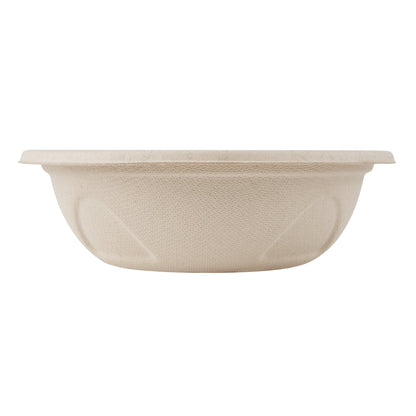 Pulp Tek 25 oz Round Natural Sugarcane / Bagasse Deco Bowl - 7" x 7" x 2" - 100 count box