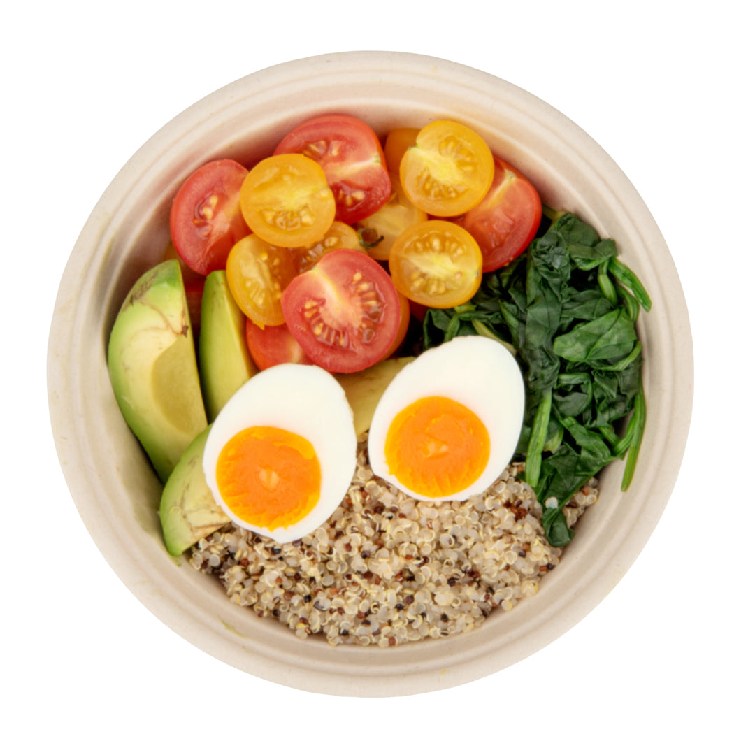 Pulp Tek 30 oz Round Natural Sugarcane / Bagasse To Go Bowl - 7" x 7" x 2 1/2" - 100 count box