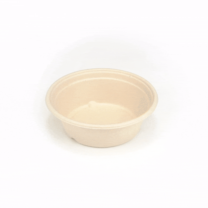 Pulp Tek 30 oz Round Natural Sugarcane / Bagasse To Go Bowl - 7" x 7" x 2 1/2" - 100 count box