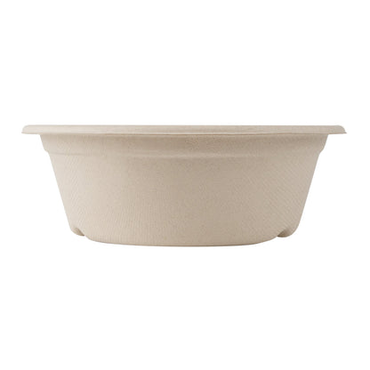 Pulp Tek 30 oz Round Natural Sugarcane / Bagasse To Go Bowl - 7" x 7" x 2 1/2" - 100 count box