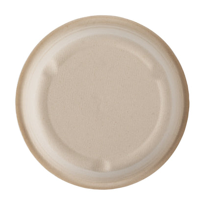 Pulp Tek 30 oz Round Natural Sugarcane / Bagasse To Go Bowl - 7" x 7" x 2 1/2" - 100 count box